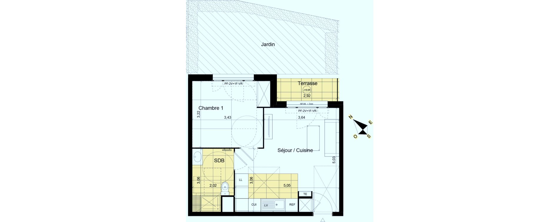 Appartement T2 de 39,66 m2 &agrave; Montgeron Centre