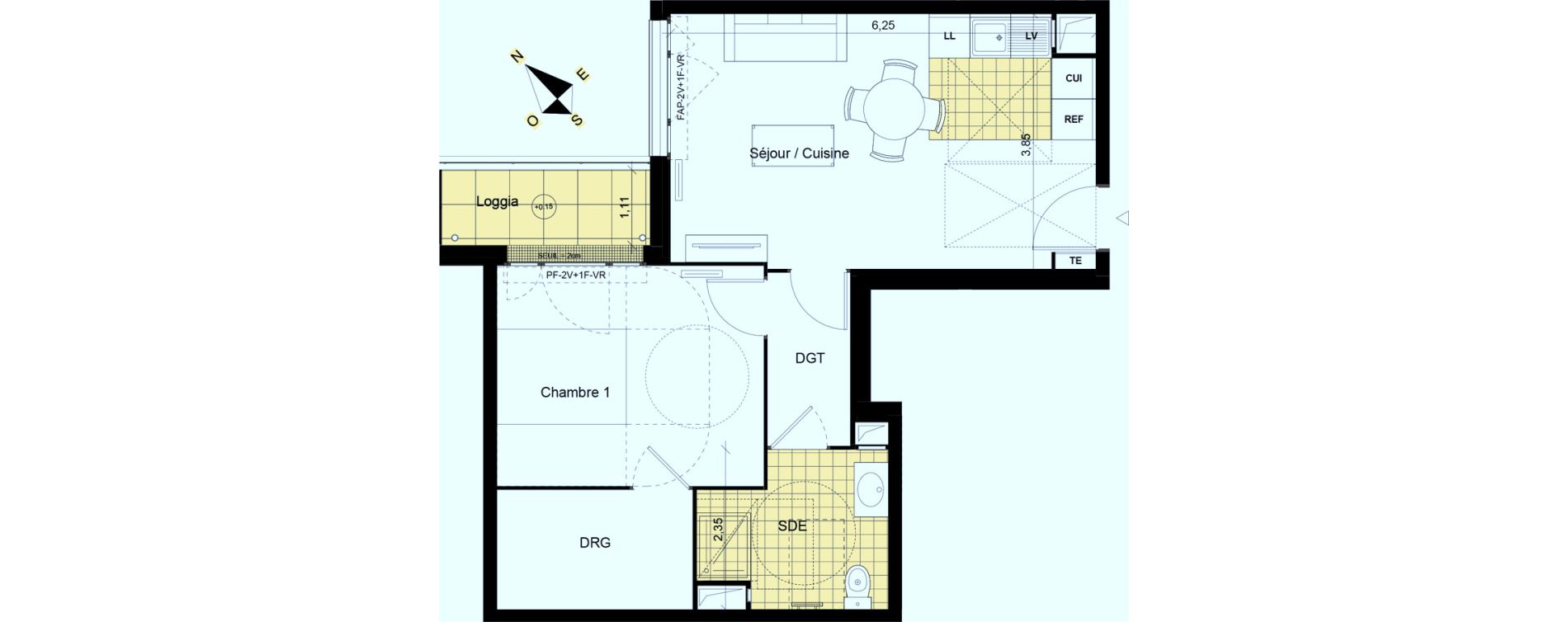 Appartement T2 de 49,27 m2 &agrave; Montgeron Centre