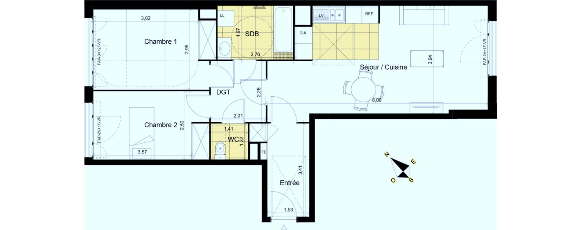 Appartement T3 de 69,92 m2 &agrave; Montgeron Centre