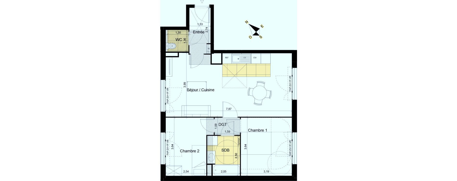 Appartement T3 de 64,12 m2 &agrave; Montgeron Centre