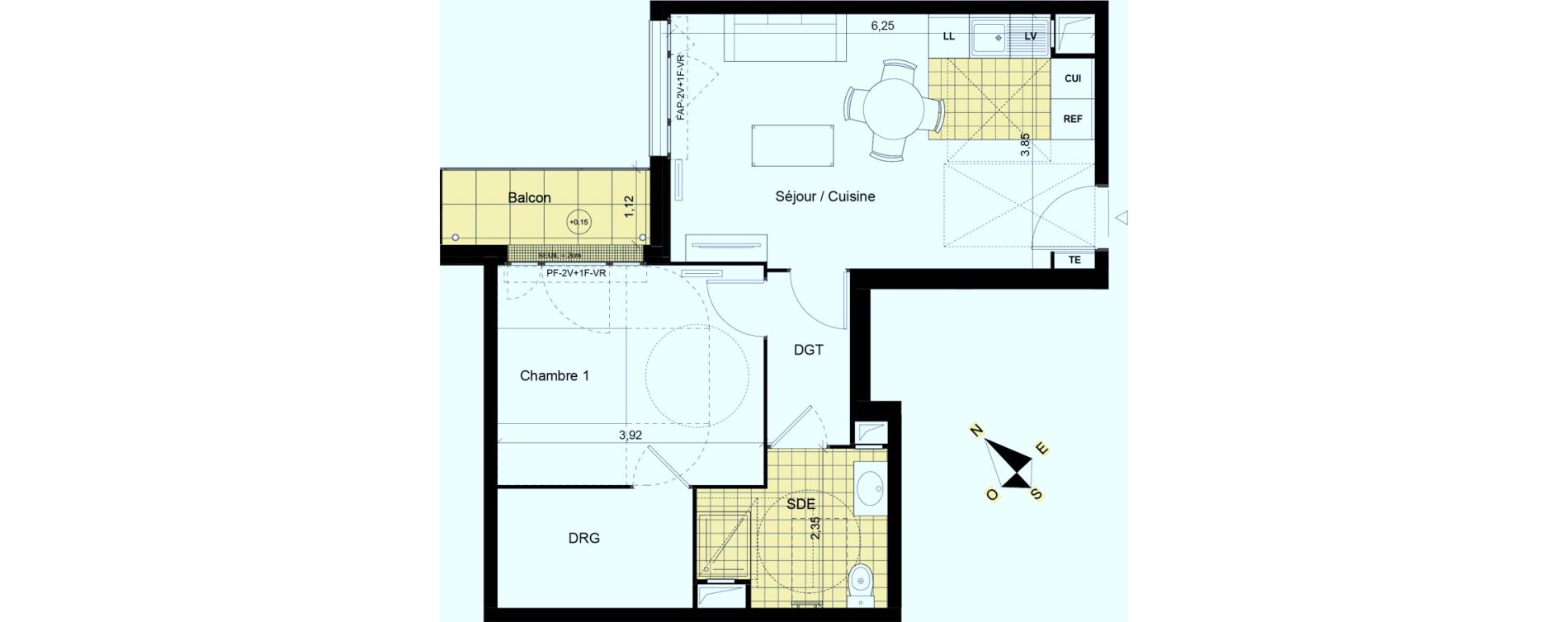 Appartement T2 de 49,27 m2 &agrave; Montgeron Centre