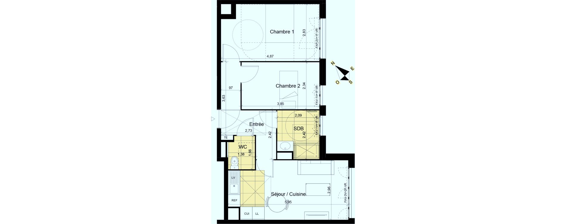 Appartement T3 de 52,64 m2 &agrave; Montgeron Centre