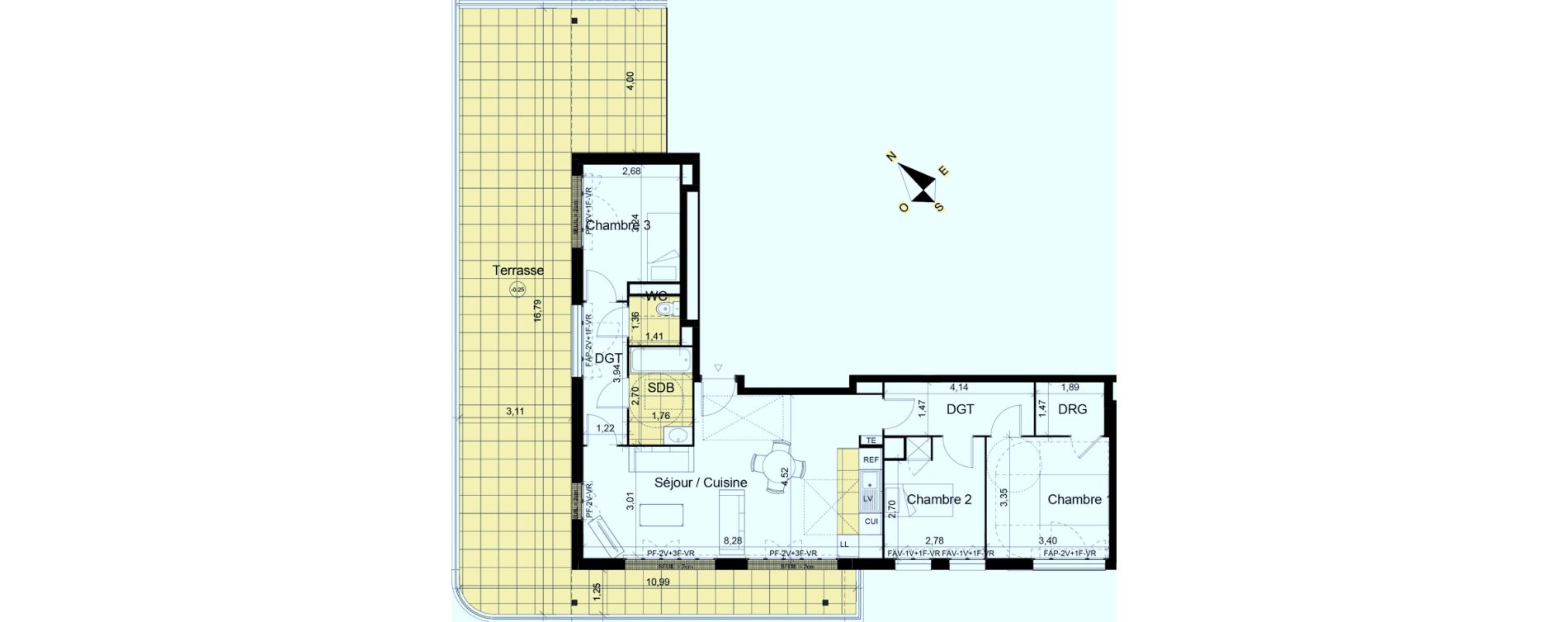 Appartement T4 de 83,31 m2 &agrave; Montgeron Centre