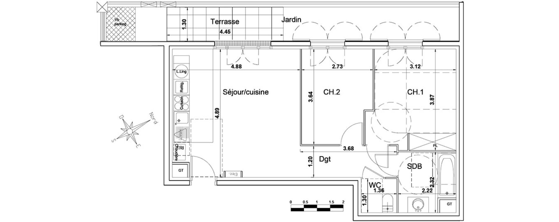 Appartement T3 de 55,95 m2 &agrave; Montgeron Centre