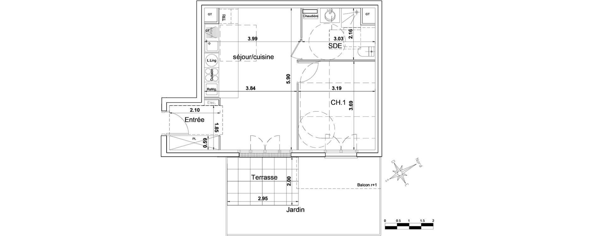 Appartement T2 de 43,00 m2 &agrave; Montgeron Centre