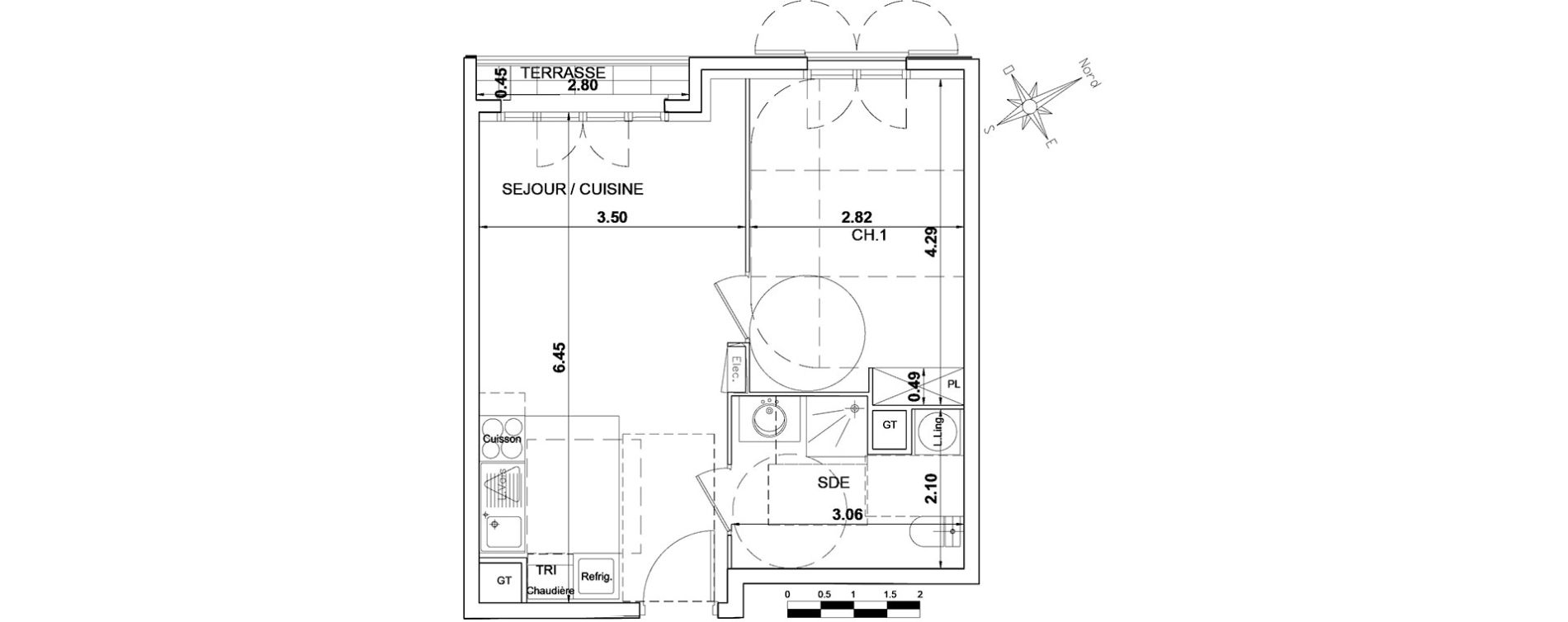 Appartement T2 de 39,40 m2 &agrave; Montgeron Centre