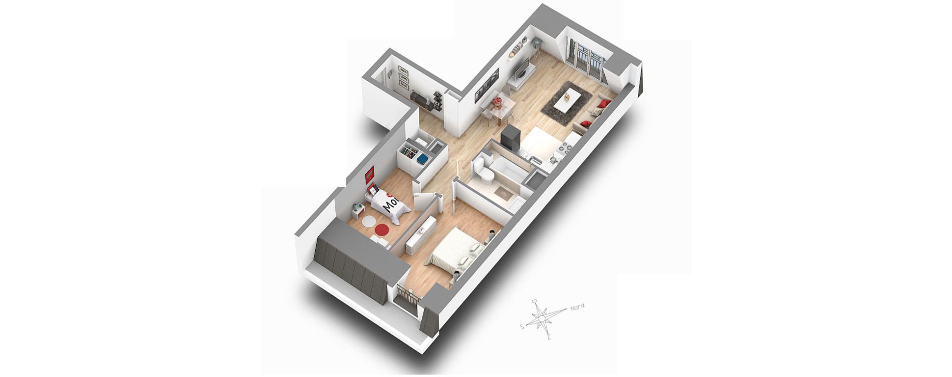 Appartement T3 de 57,40 m2 &agrave; Montgeron Centre