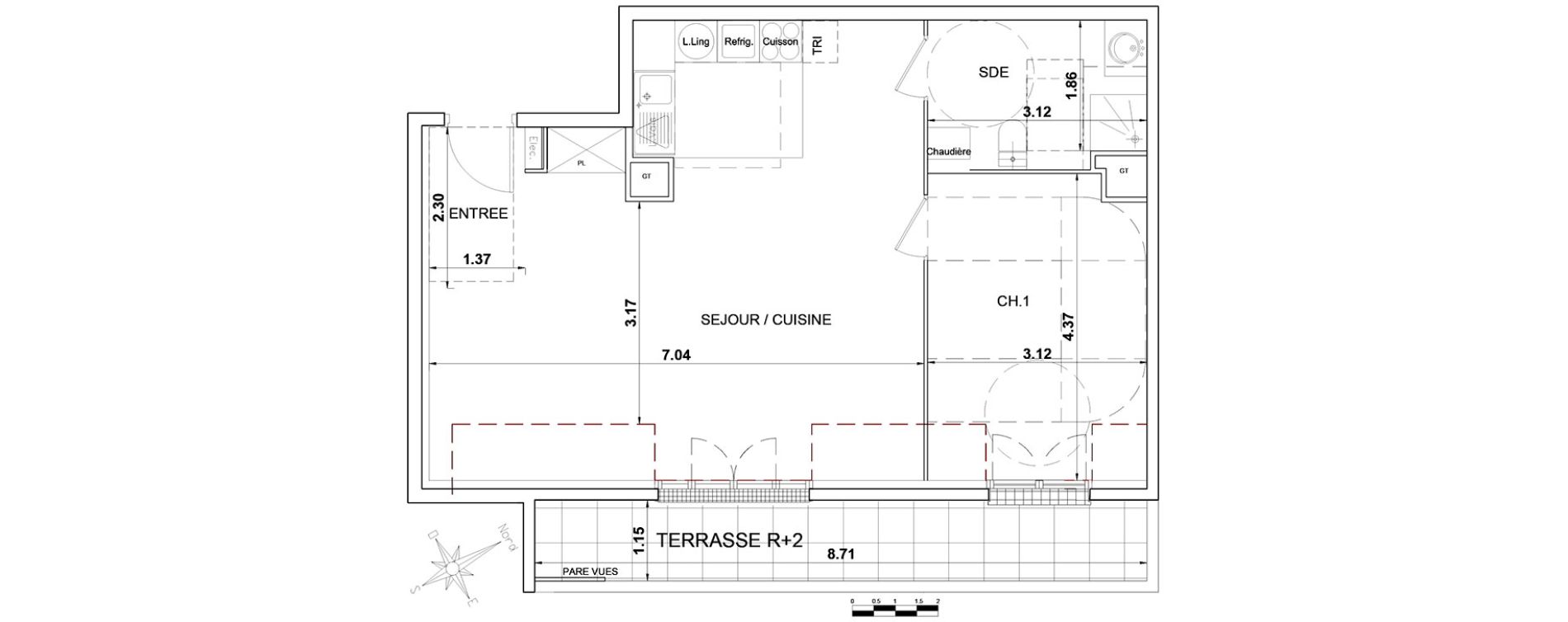 Appartement T2 de 55,65 m2 &agrave; Montgeron Centre