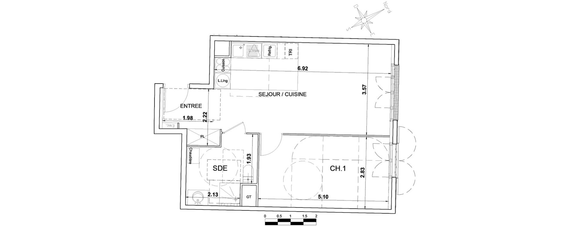 Appartement T2 de 49,05 m2 &agrave; Montgeron Centre