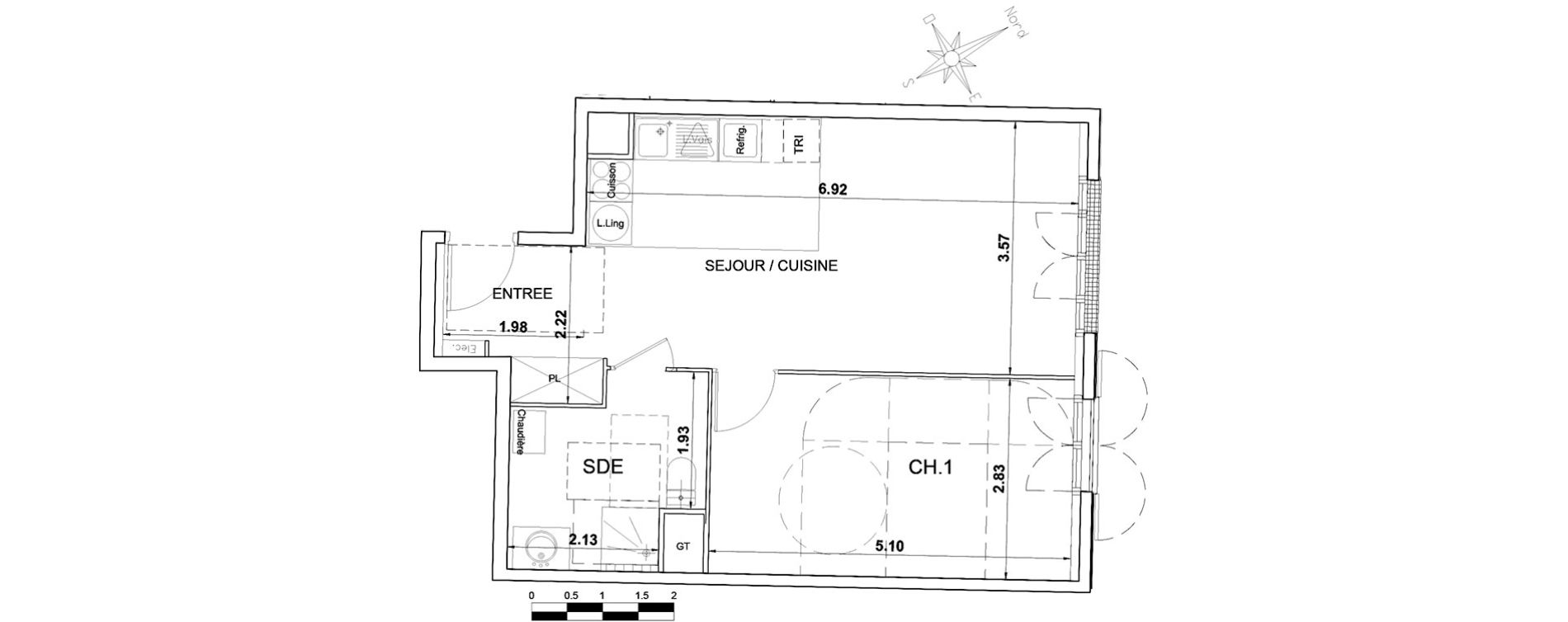 Appartement T2 de 49,05 m2 &agrave; Montgeron Centre