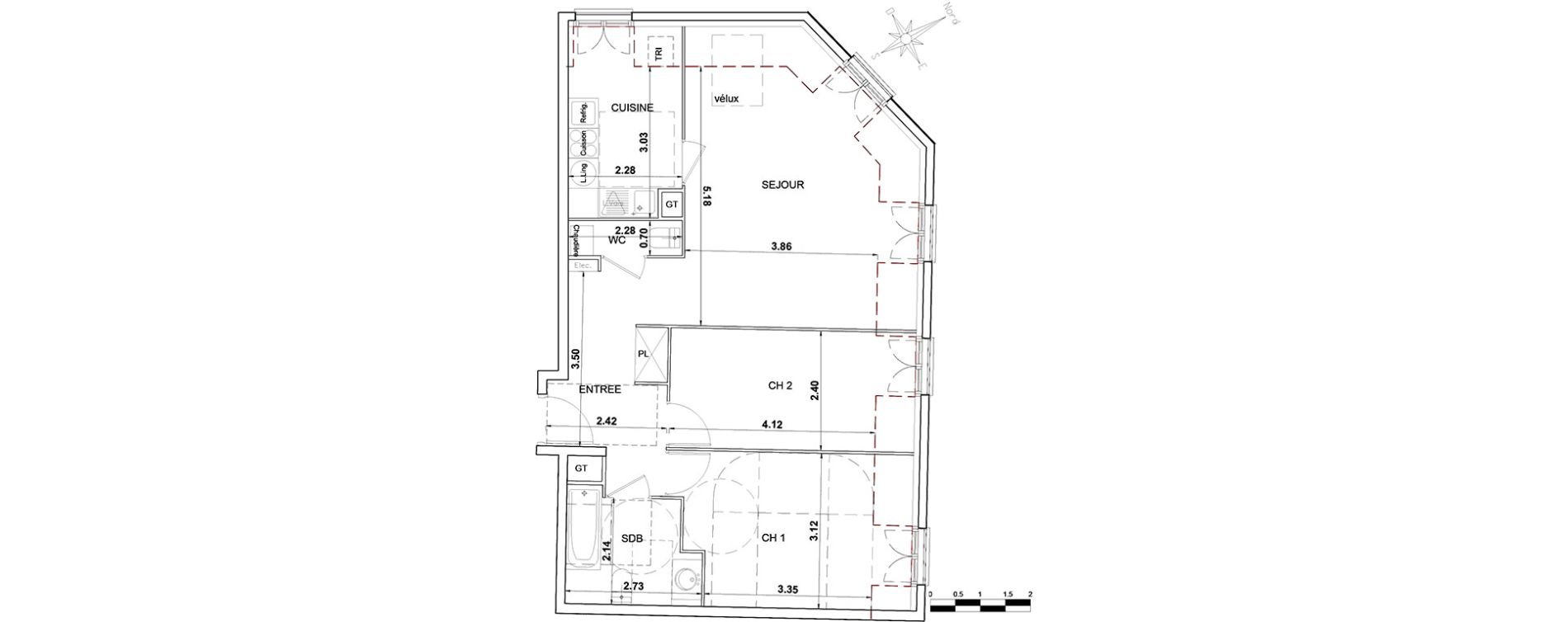 Appartement T3 de 67,95 m2 &agrave; Montgeron Centre