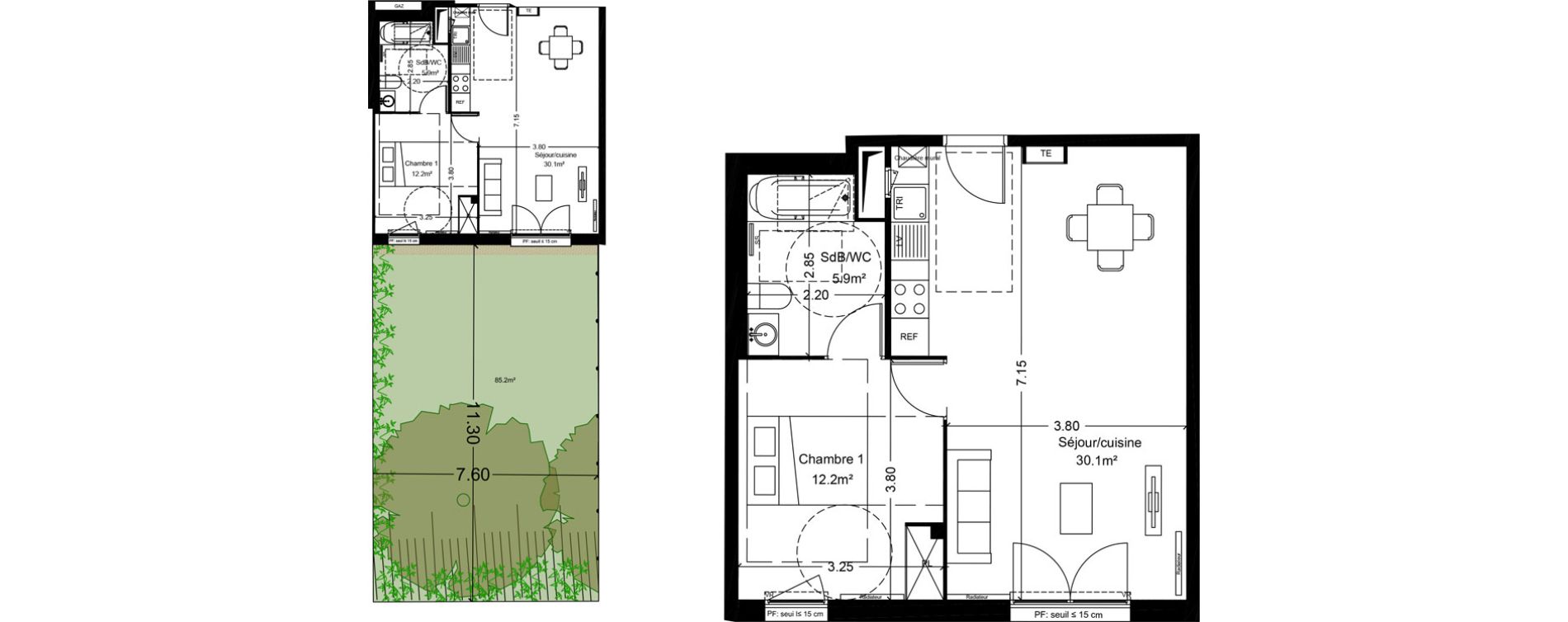 Appartement T2 de 48,20 m2 &agrave; Montlh&eacute;ry Centre