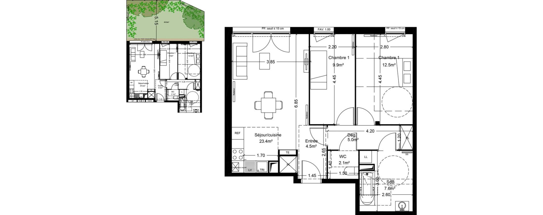 Appartement T3 de 65,00 m2 &agrave; Montlh&eacute;ry Centre