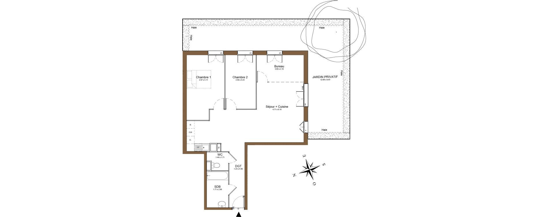 Appartement T3 de 77,02 m2 &agrave; Montlh&eacute;ry Centre