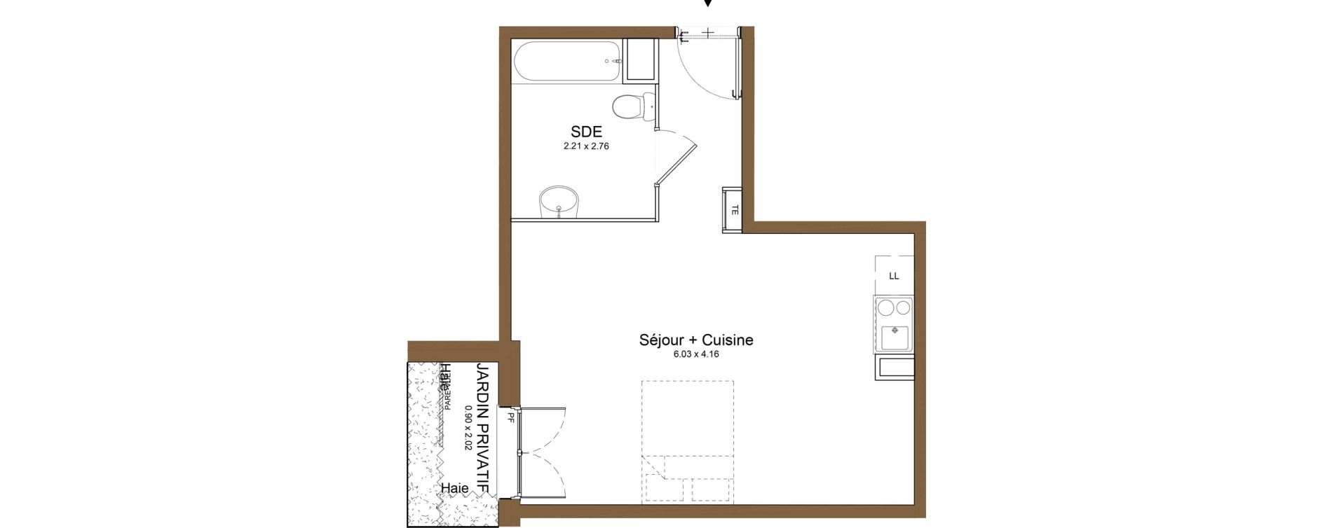 Appartement T1 de 34,78 m2 &agrave; Montlh&eacute;ry Centre
