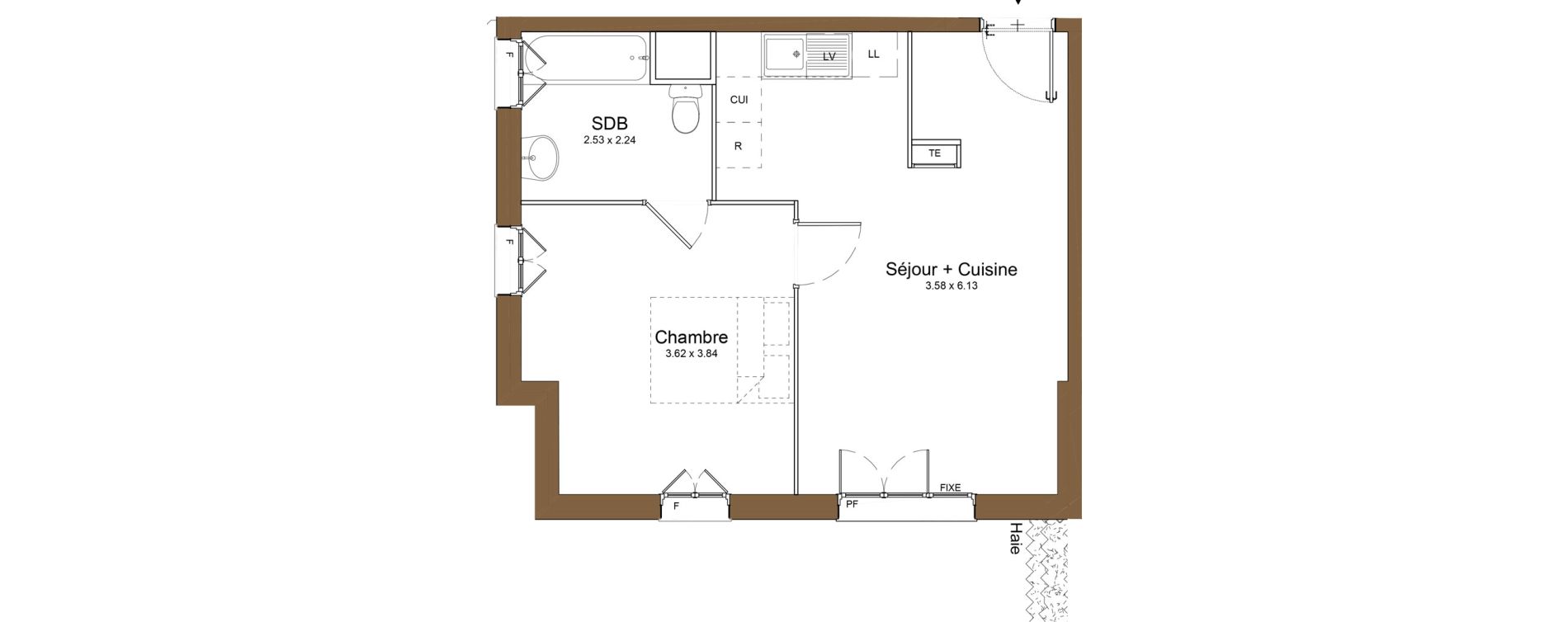 Appartement T2 de 42,04 m2 &agrave; Montlh&eacute;ry Centre