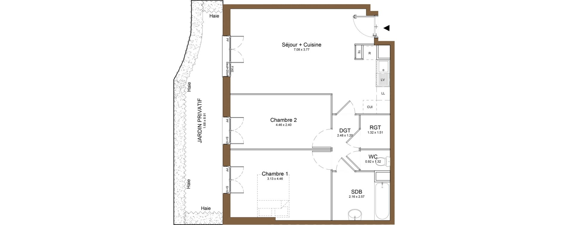 Appartement T3 de 62,86 m2 &agrave; Montlh&eacute;ry Centre