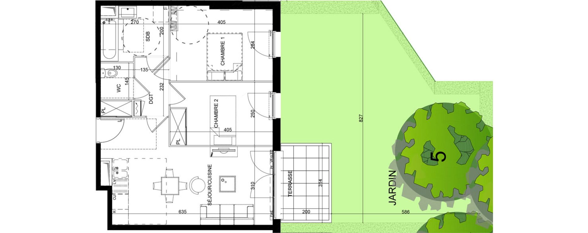 Appartement T3 de 55,85 m2 &agrave; Montlh&eacute;ry Centre