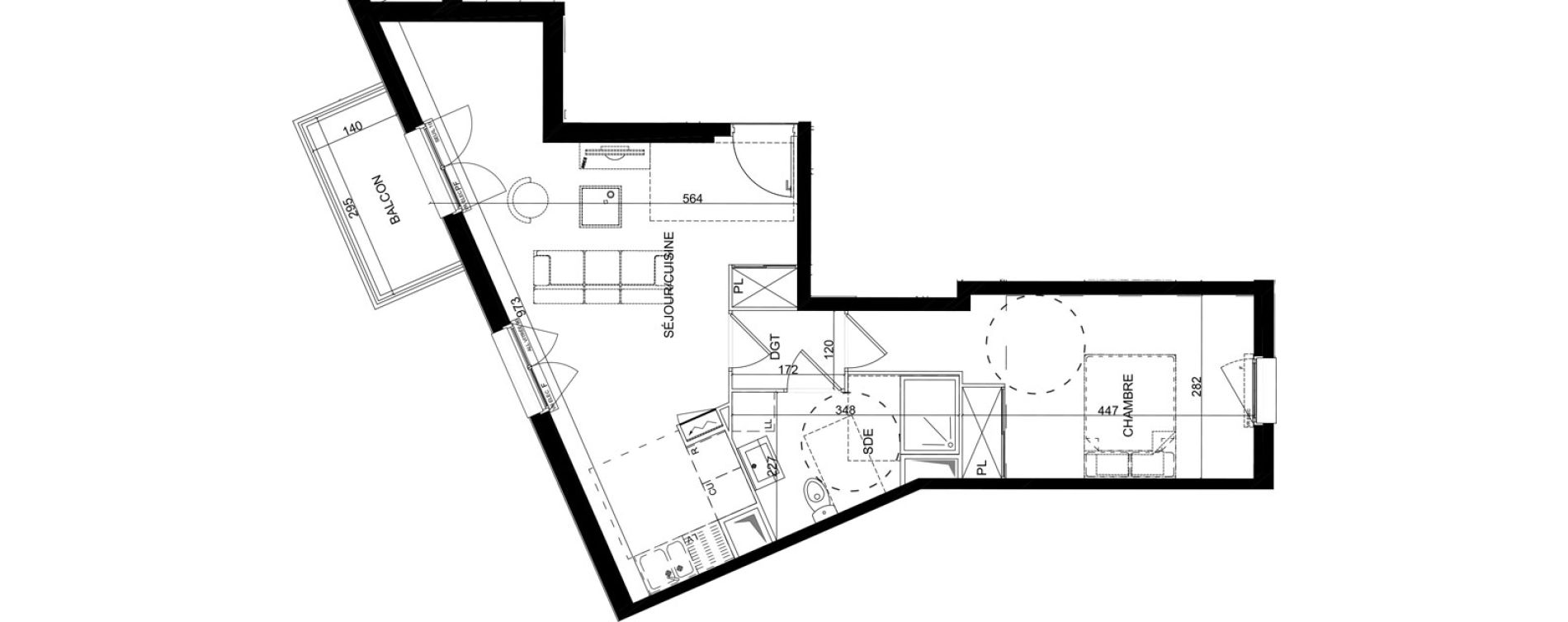 Appartement T2 de 49,40 m2 &agrave; Montlh&eacute;ry Centre