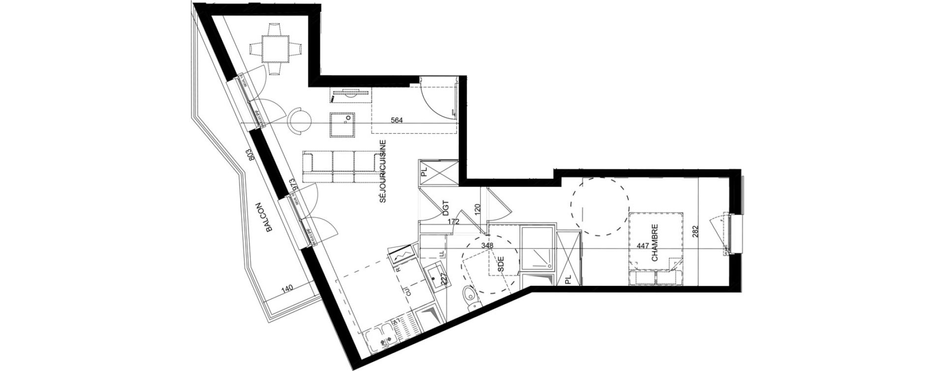 Appartement T2 de 49,40 m2 &agrave; Montlh&eacute;ry Centre