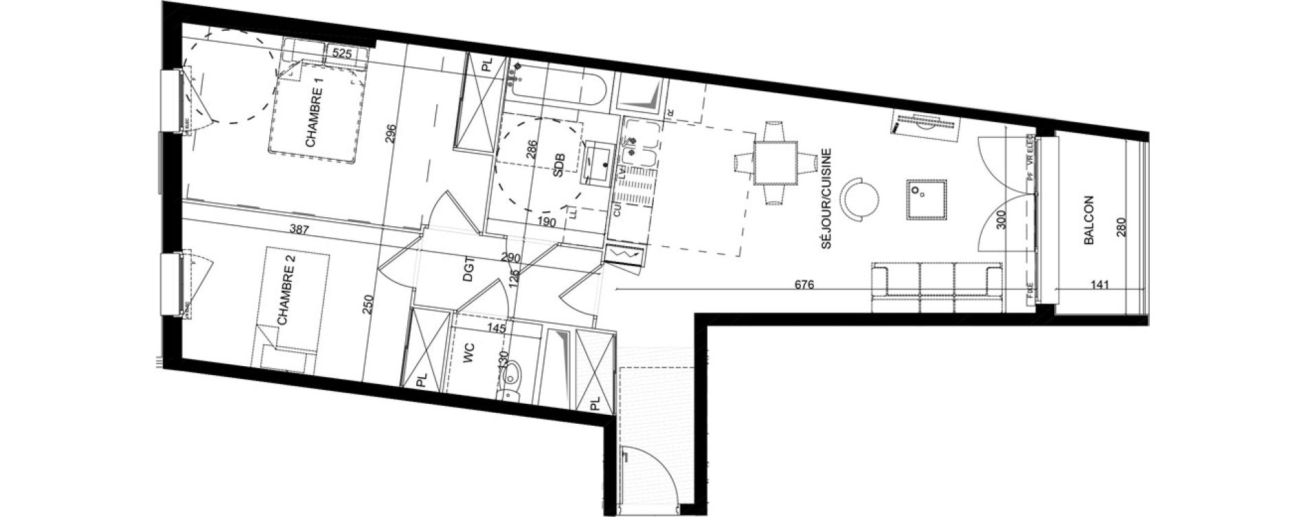 Appartement T3 de 63,00 m2 &agrave; Montlh&eacute;ry Centre