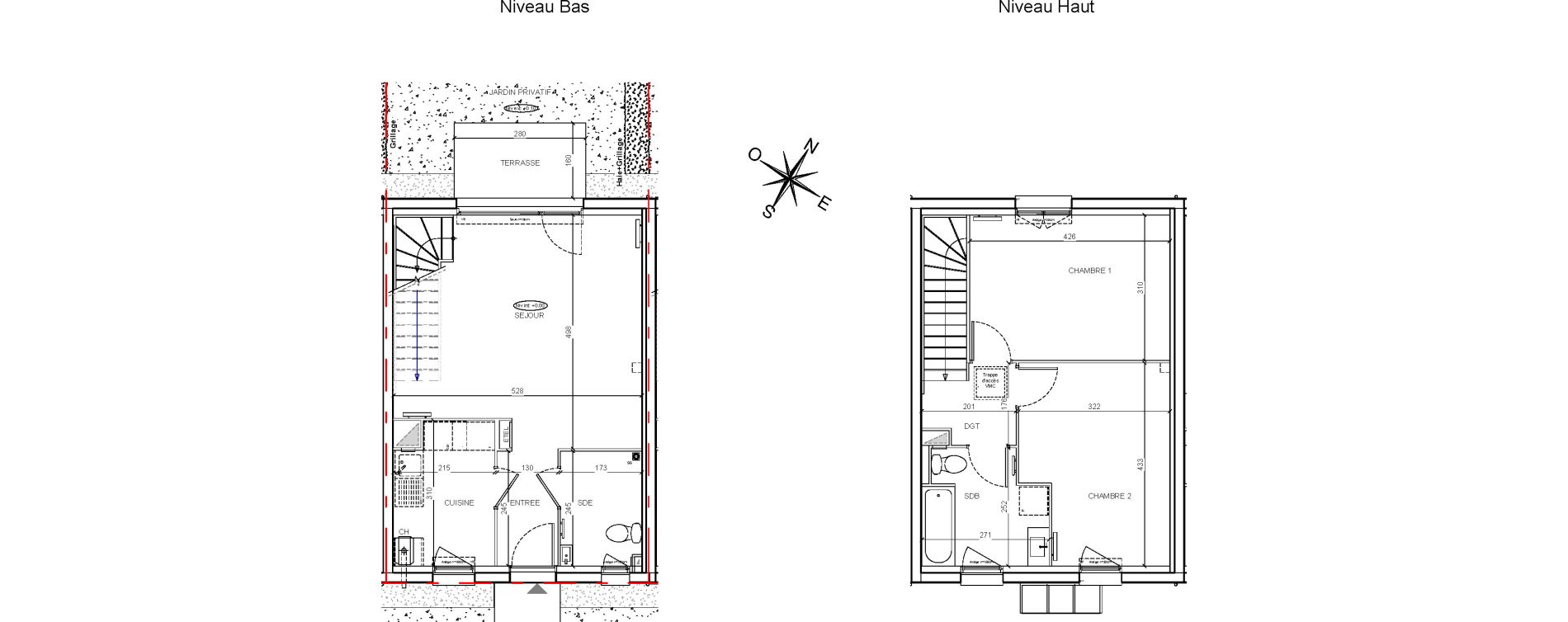 Maison T3 de 70,44 m2 &agrave; Montlh&eacute;ry Centre