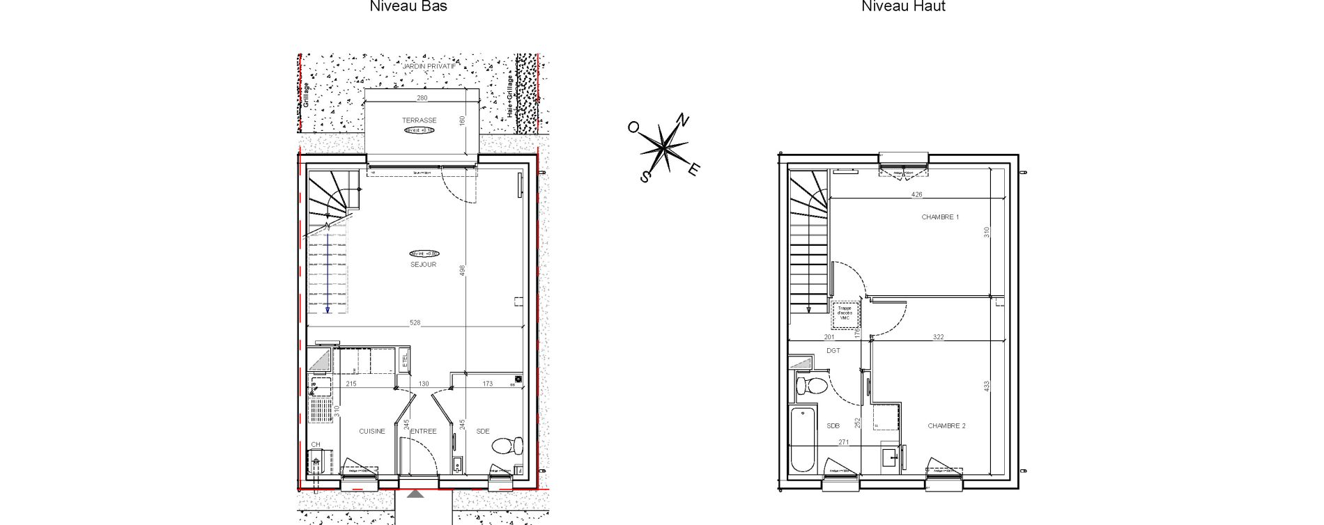 Maison T3 de 70,44 m2 &agrave; Montlh&eacute;ry Centre