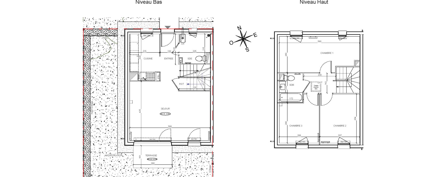 Maison T4 de 80,38 m2 &agrave; Montlh&eacute;ry Centre