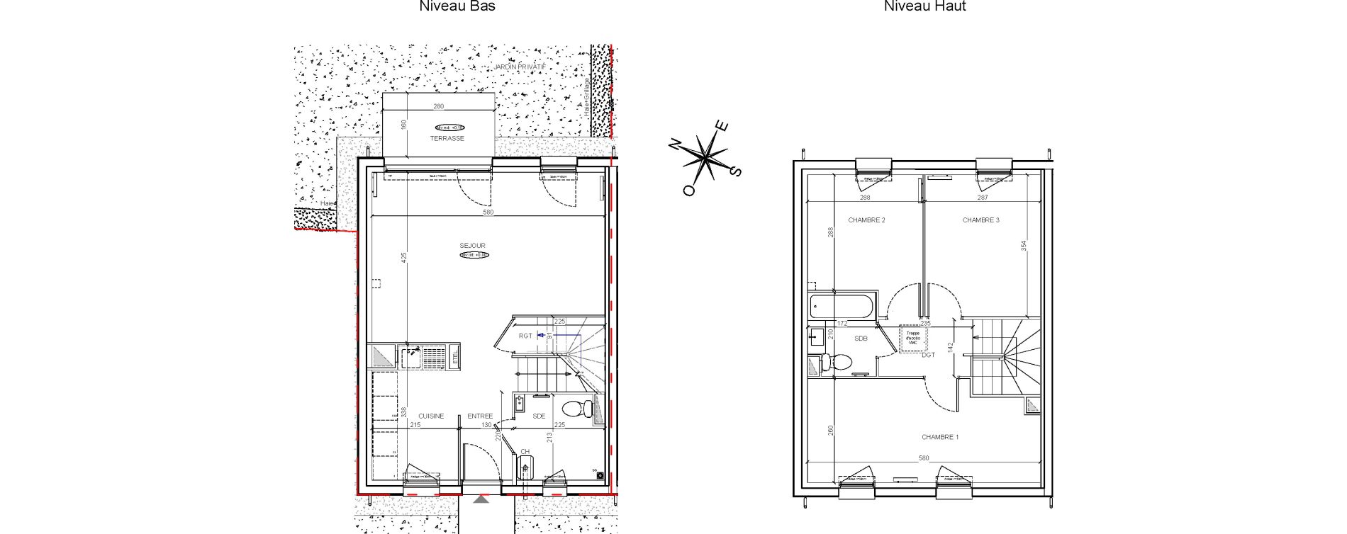 Maison T4 de 80,38 m2 &agrave; Montlh&eacute;ry Centre