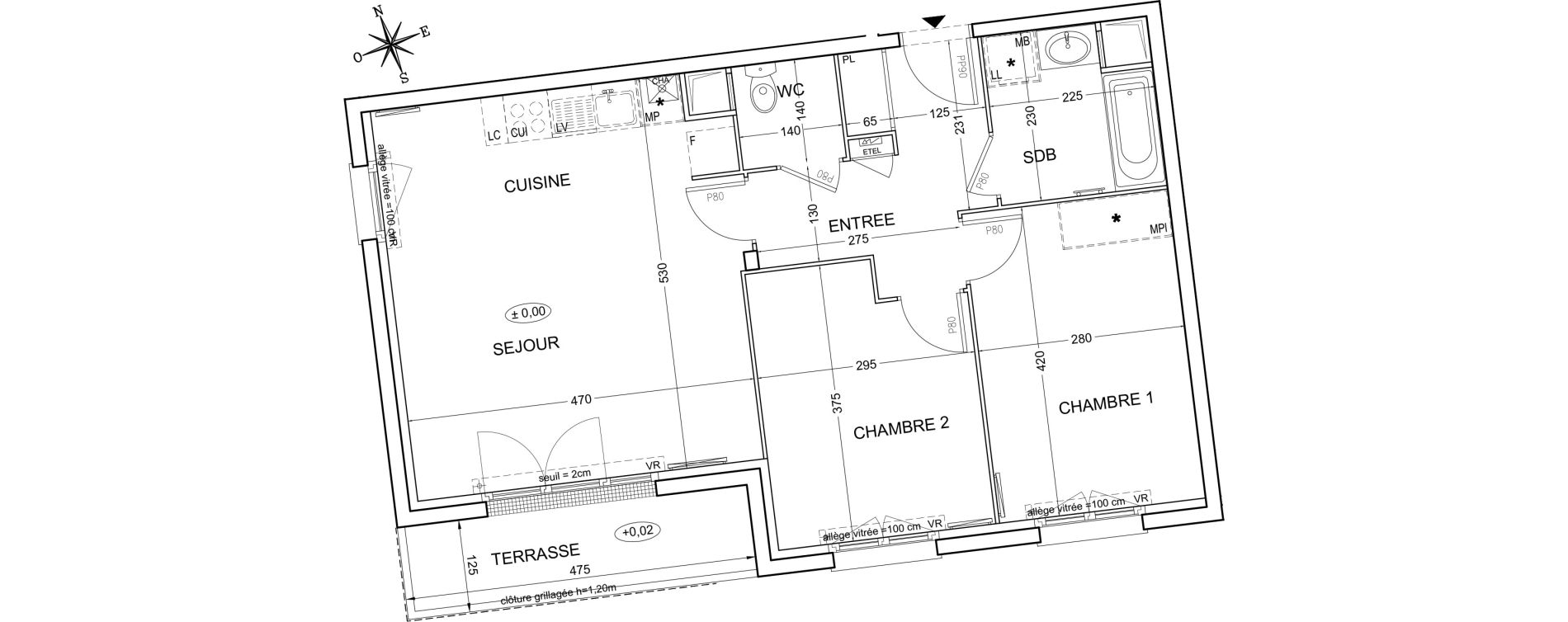 Appartement T3 de 60,93 m2 à Montlhéry Centre