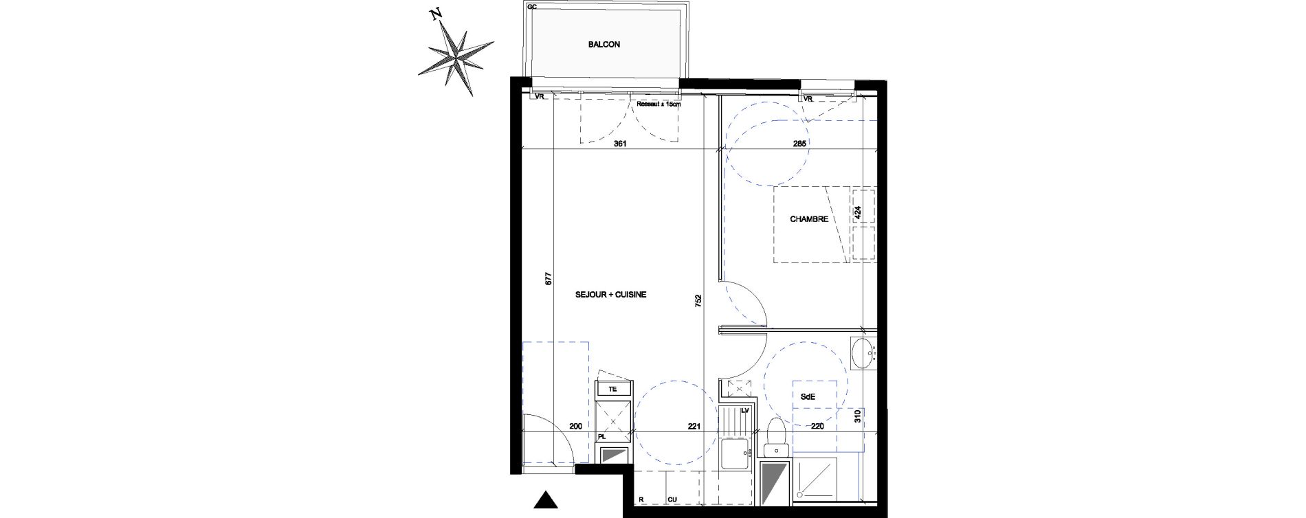 Appartement T2 de 45,60 m2 &agrave; Morangis Centre
