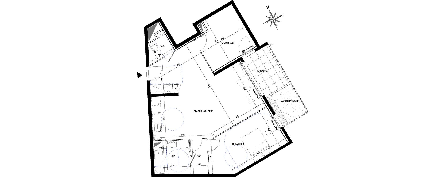 Appartement T3 de 71,37 m2 &agrave; Morangis Centre