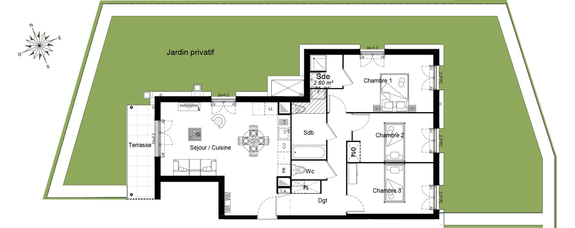 Appartement T4 de 80,26 m2 &agrave; Morangis Centre