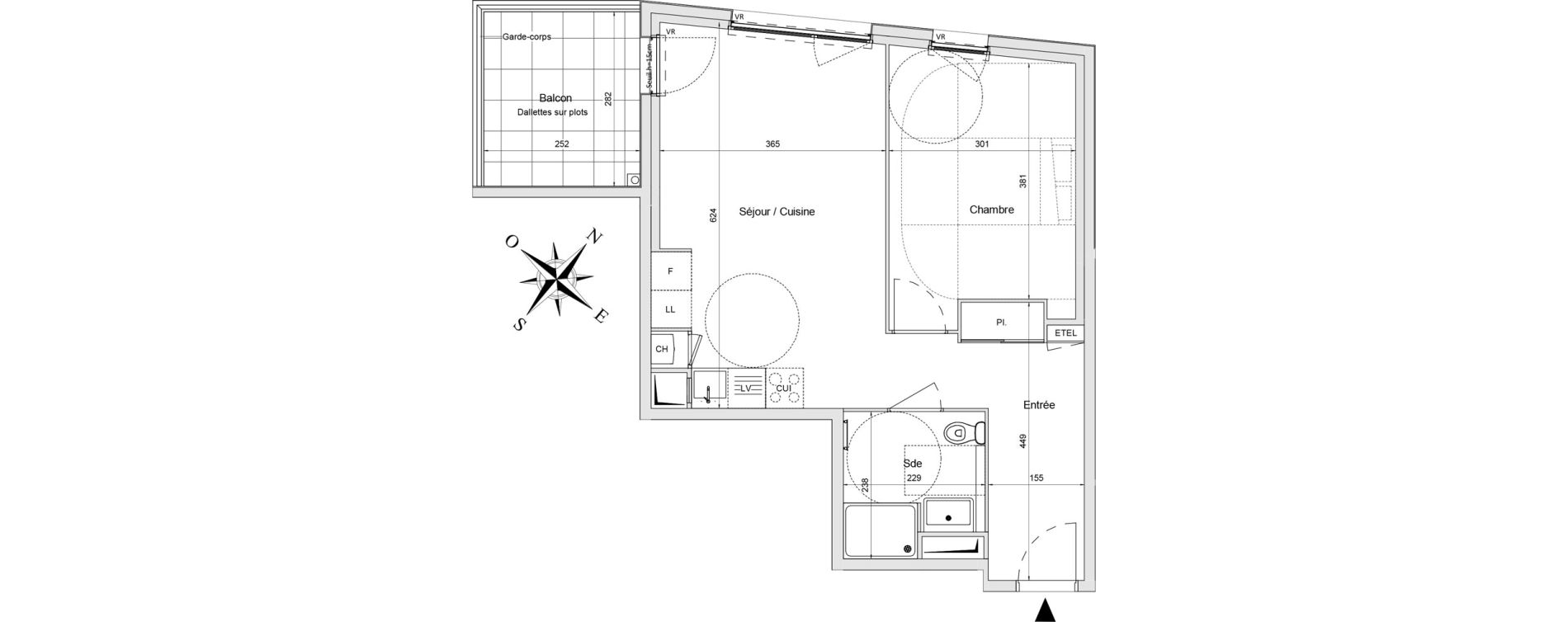 Appartement T2 de 48,54 m2 &agrave; Morangis Centre