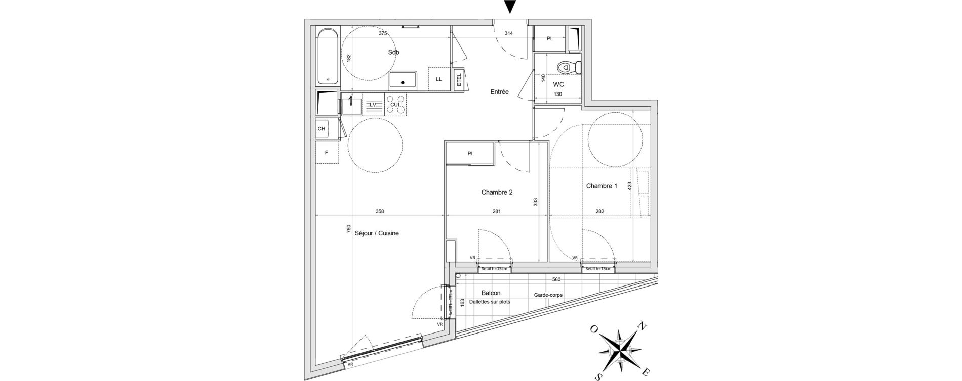 Appartement T3 de 63,13 m2 &agrave; Morangis Centre