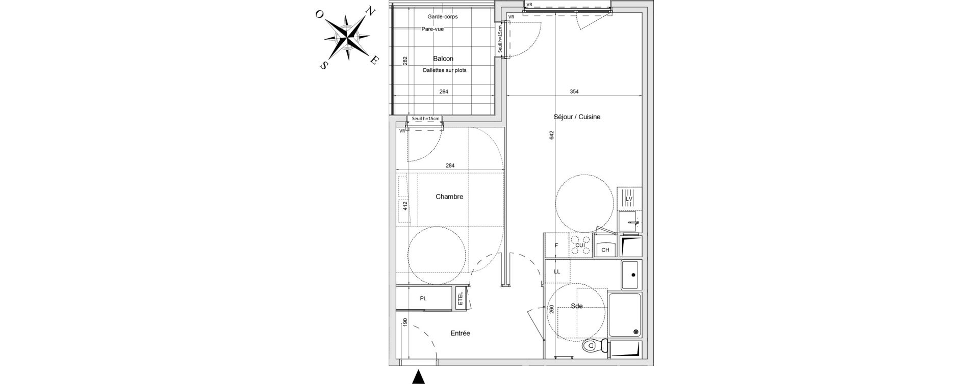 Appartement T2 de 47,88 m2 &agrave; Morangis Centre