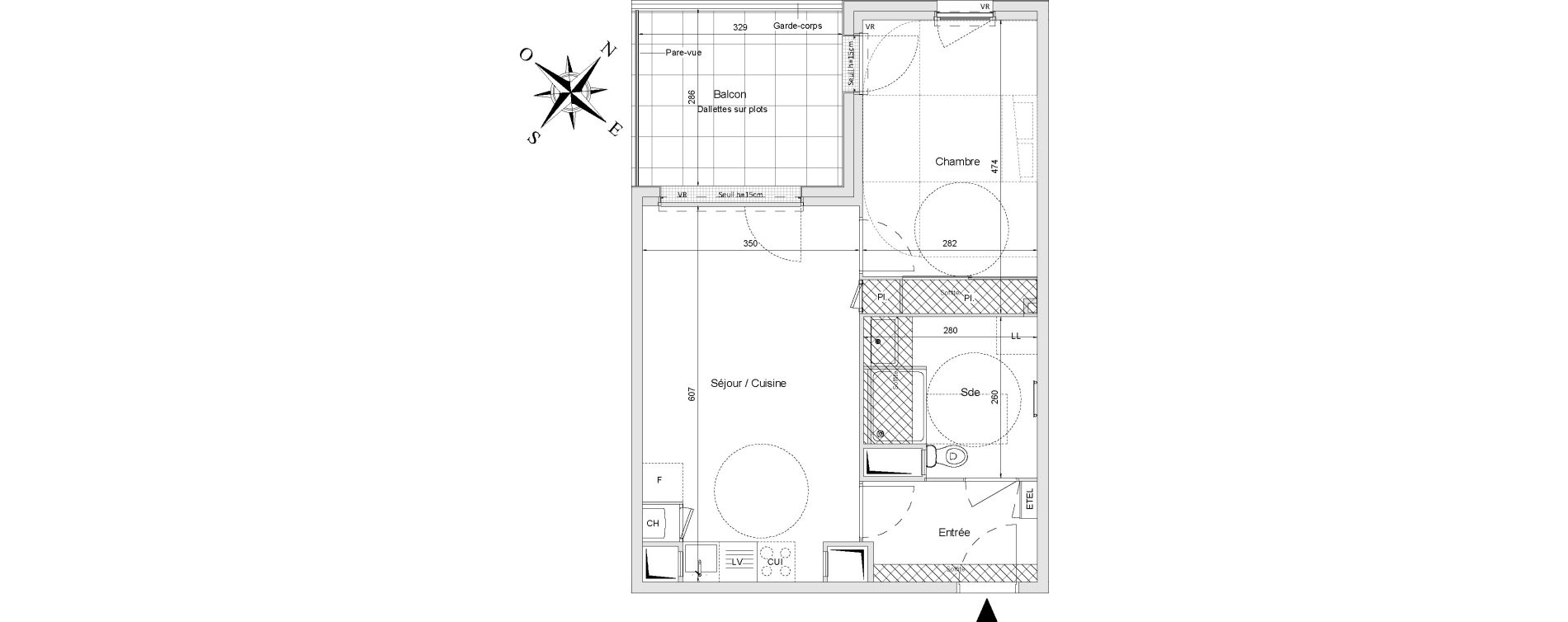 Appartement T2 de 44,71 m2 &agrave; Morangis Centre