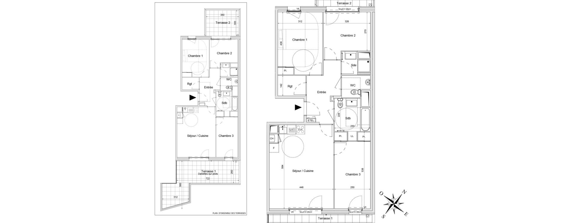Appartement T4 de 83,36 m2 &agrave; Morangis Centre