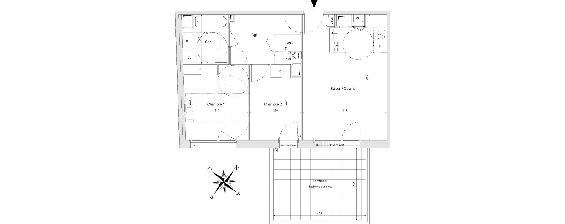 Appartement T3 de 59,13 m2 &agrave; Morangis Centre