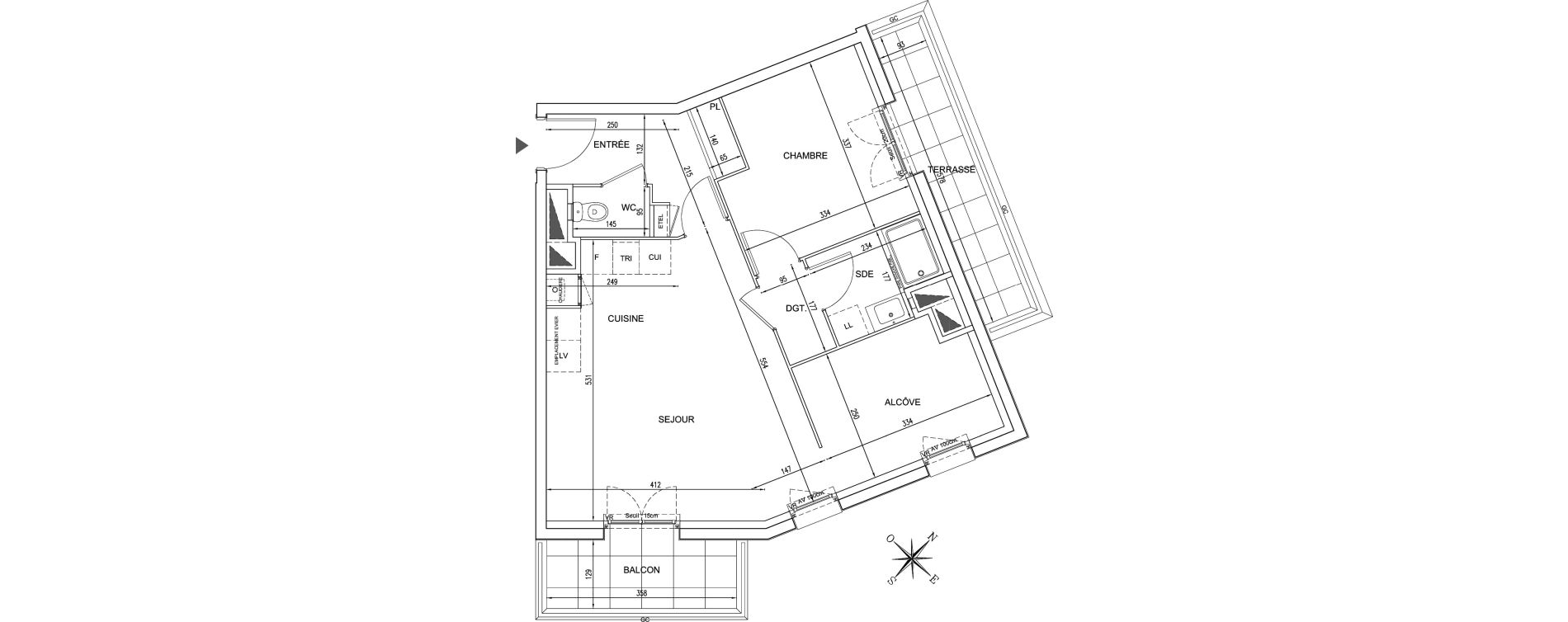 Appartement T2 de 54,87 m2 &agrave; Ormoy Centre