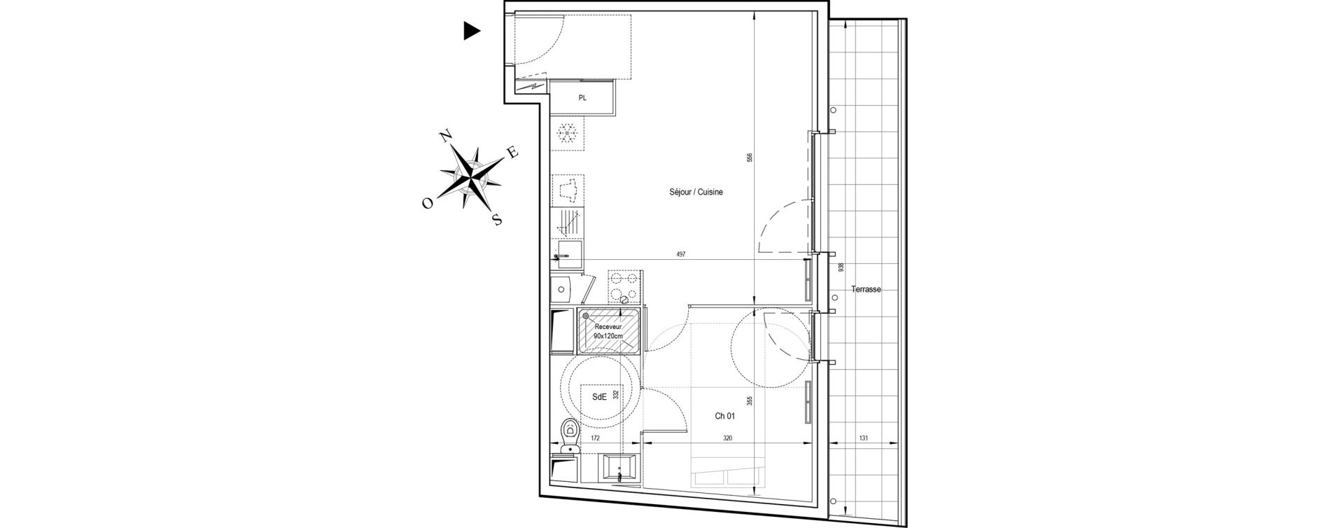 Appartement T2 de 44,77 m2 &agrave; Ormoy Centre