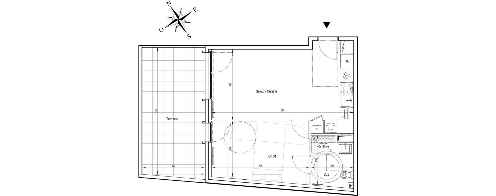 Appartement T2 de 43,16 m2 &agrave; Ormoy Centre