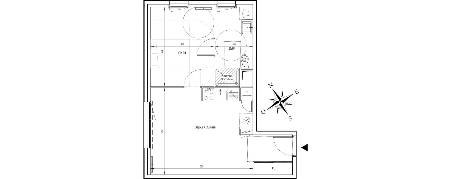 Appartement T2 de 43,46 m2 &agrave; Ormoy Centre