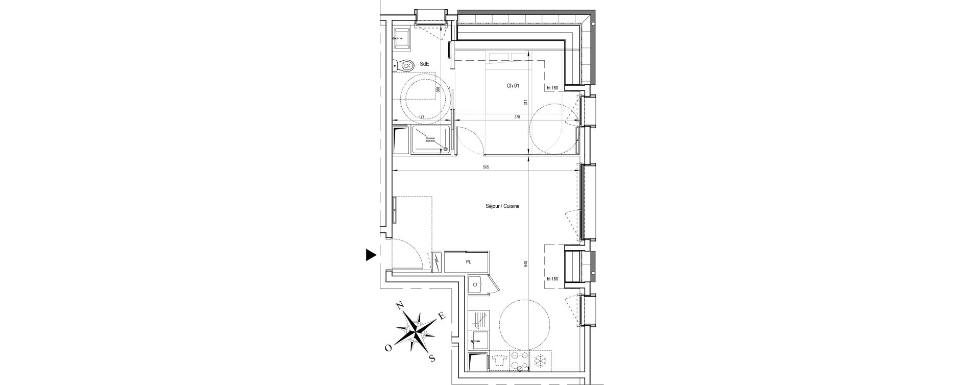 Appartement T2 de 43,75 m2 &agrave; Ormoy Centre