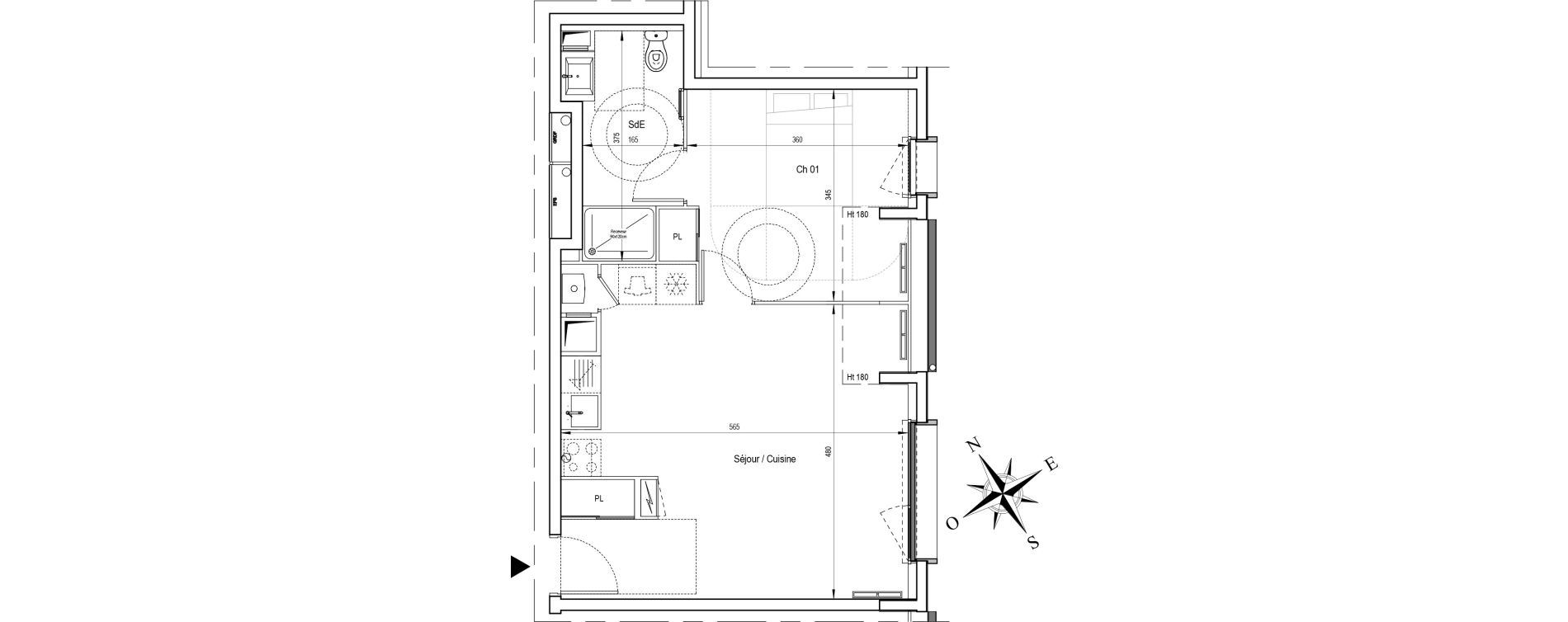 Appartement T2 de 43,54 m2 &agrave; Ormoy Centre