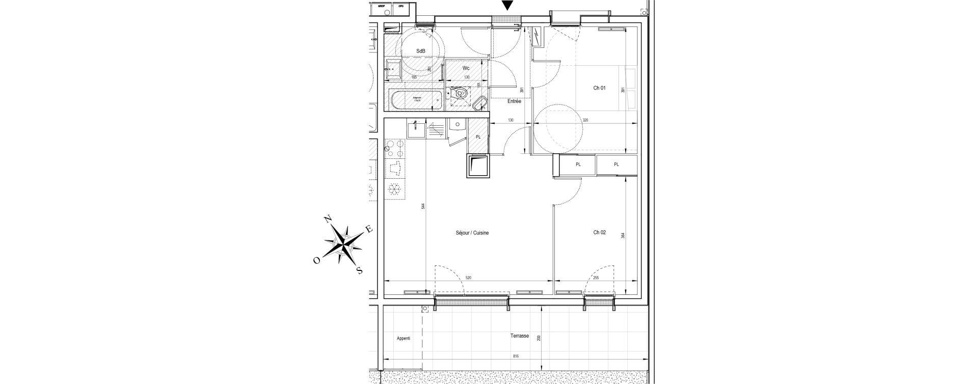 Appartement T3 de 61,48 m2 &agrave; Ormoy Centre