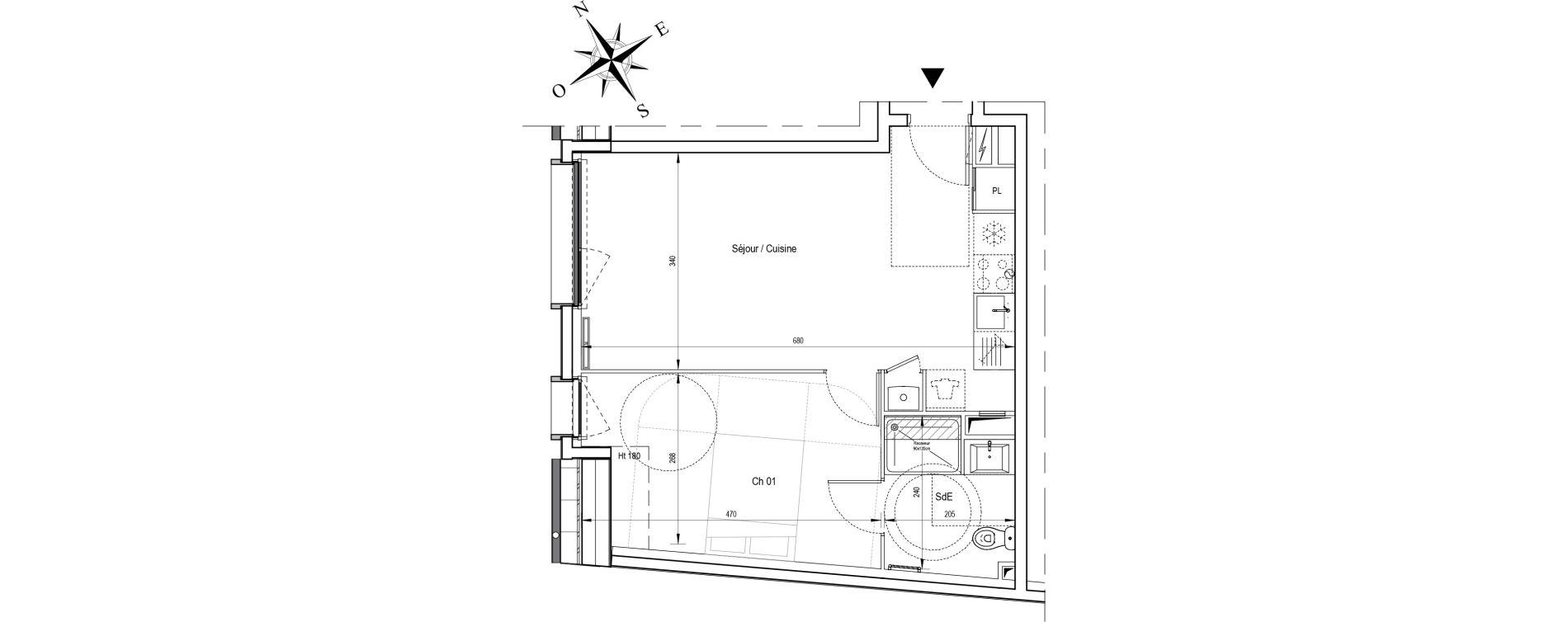Appartement T2 de 41,30 m2 &agrave; Ormoy Centre