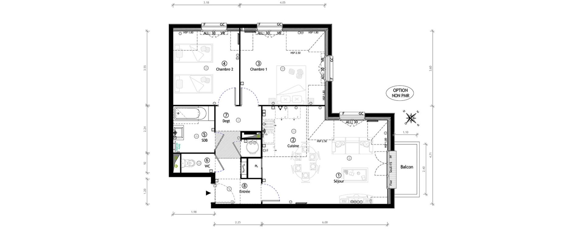 Appartement T3 de 67,45 m2 &agrave; Ormoy Centre