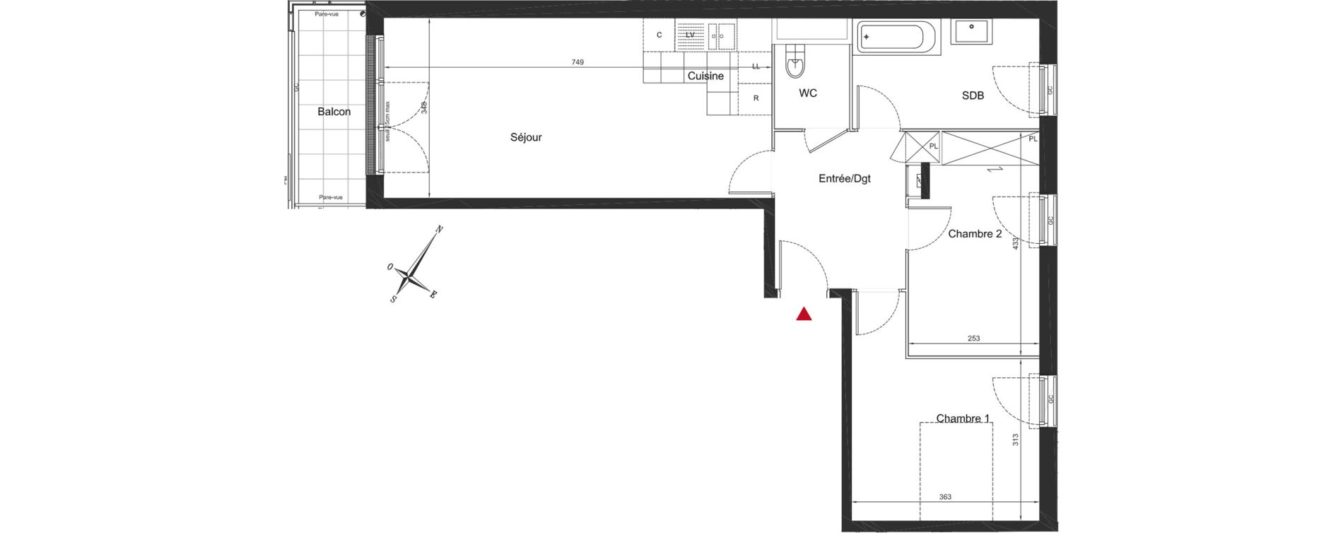 Appartement T3 de 67,15 m2 &agrave; Orsay Le guichet