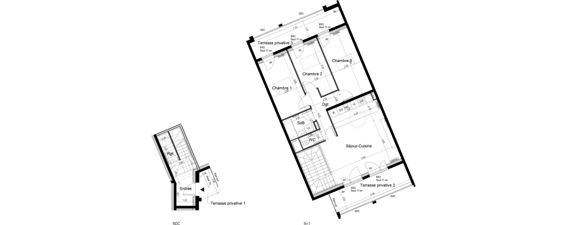 Appartement T4 de 82,90 m2 &agrave; Palaiseau Le central